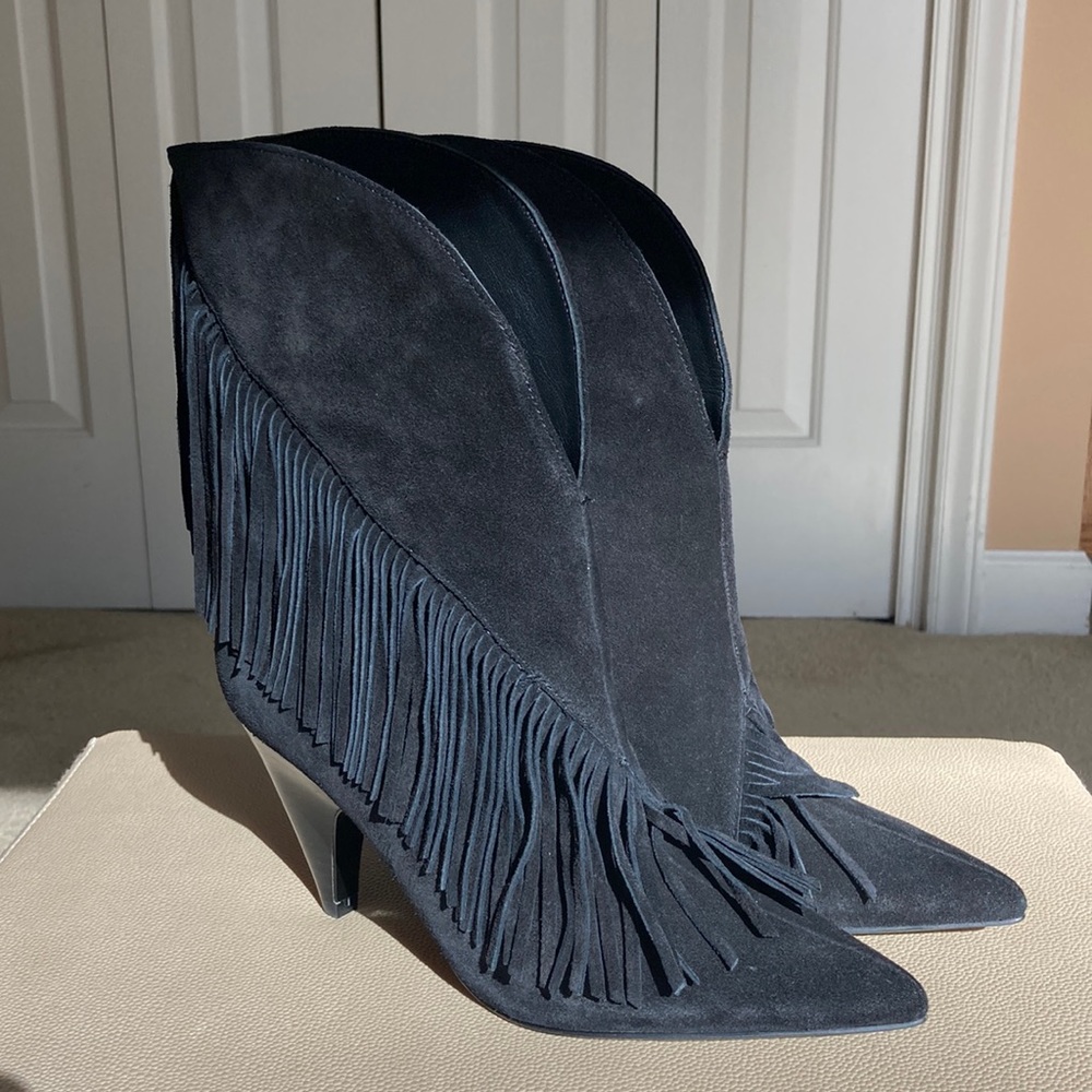 Sigerson Morrison ‘Giliana’ suede fringe booties